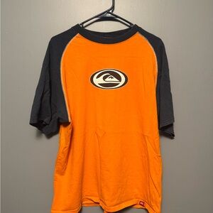 Quiksilver Men's Bold Orange and Black Tee